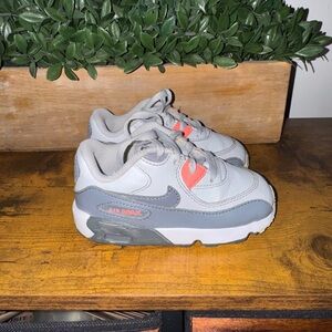 Nike Kids Air Max Gray and Coral Sneakers